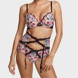 Floral Garter ONLY Victoria's Secret M/L NWT